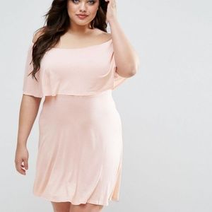 Club L Plus Essentials Mini Skater Dress With Over